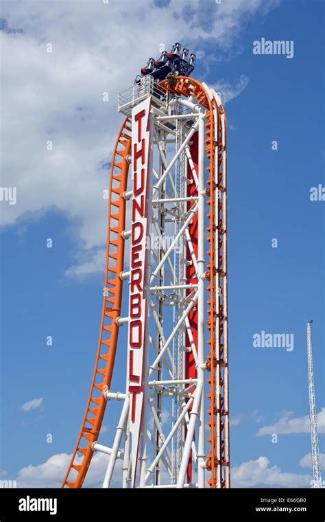 The Thunderbolt roller coaster thrill ride in Coney Island Brooklyn ...