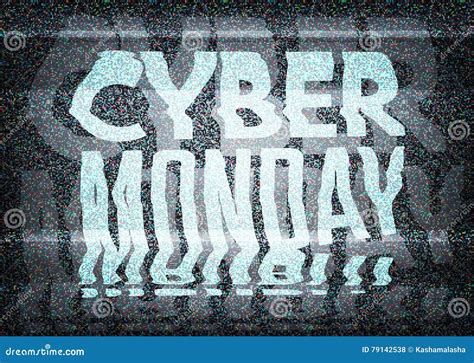 Cyber Monday Sale Glitch Art Typographic Poster Glitchy Cyber Stock