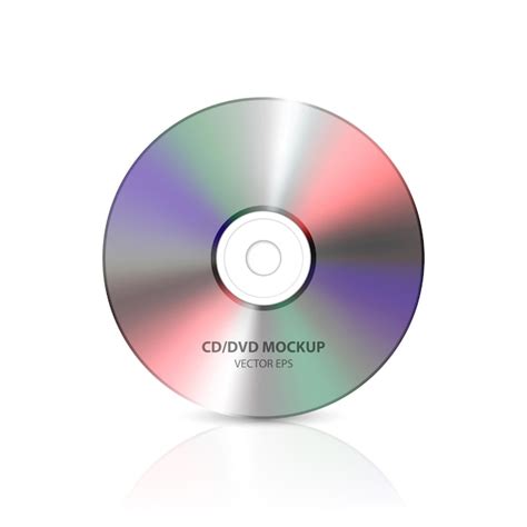 Vector D Realista Multicolor Cd Dvd En Blanco Primer Plano Aislado