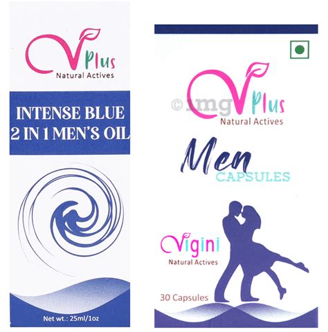 Vigini Vplus Natural Actives Combo Pack Of Intense Blue 2 In 1 Mens