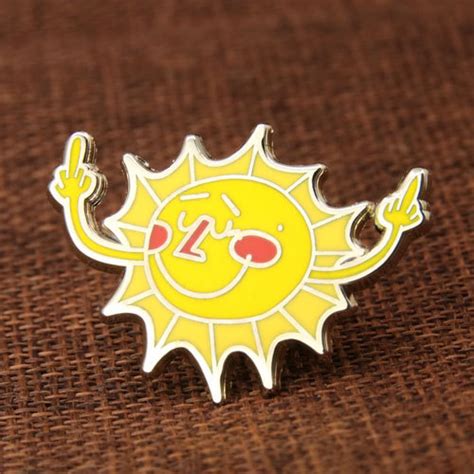 custom sunshine enamel pins hard enamel pins