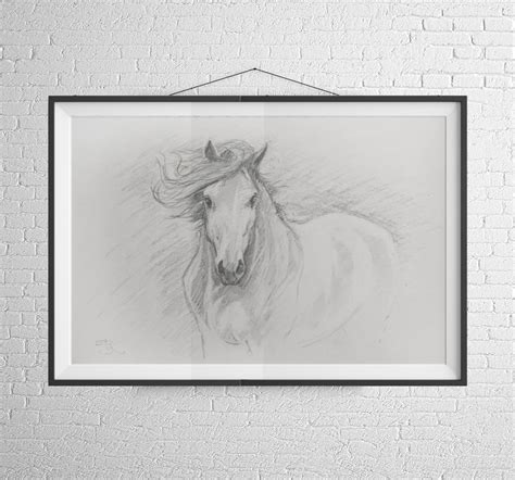 Original Pencil Sketch of Horse Pencil Sketch Horse Sketch - Etsy