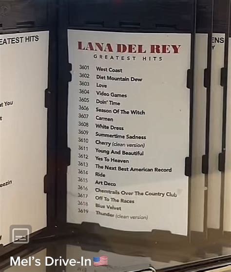 Lana Del Rey Updates On Twitter RT Honeymounz Mels Drive In Added