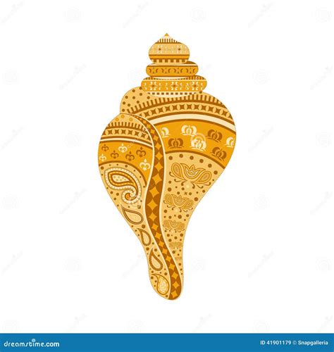 Decorated Shankh Conch Stock Vector Illustration Of Religion 41901179