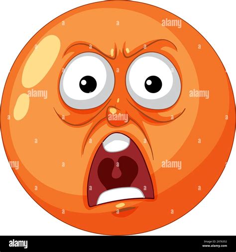 Cartoon Orange Emoji With A Shocked Expression Stock Vector Image And Art