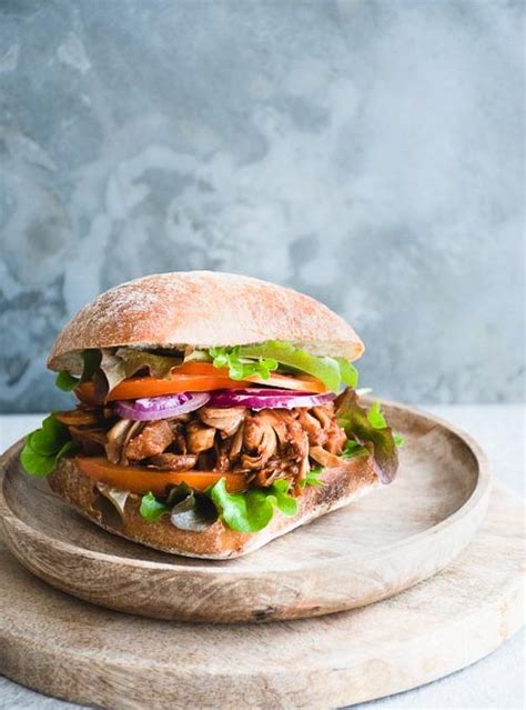 Bbq Jackfruit Burger On Crusty Sourdough Bread The Balanced Kitchen