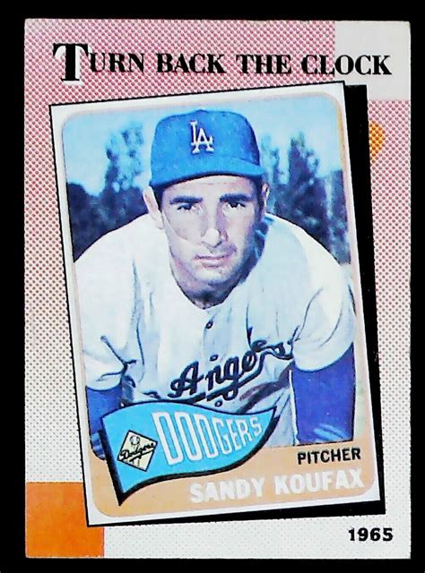 Sandy Koufax 1990 Topps Turn Back The Clock 665 Dodgers EBay