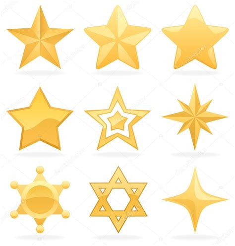 Golden Star Icons Stock Vector Image By Malchev 6530230