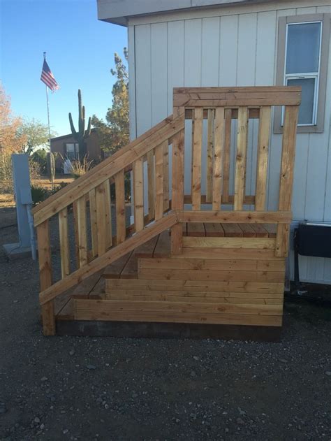 Custom steps for mobile home. | Mobile home steps, Mobile home porch, Mobile home deck