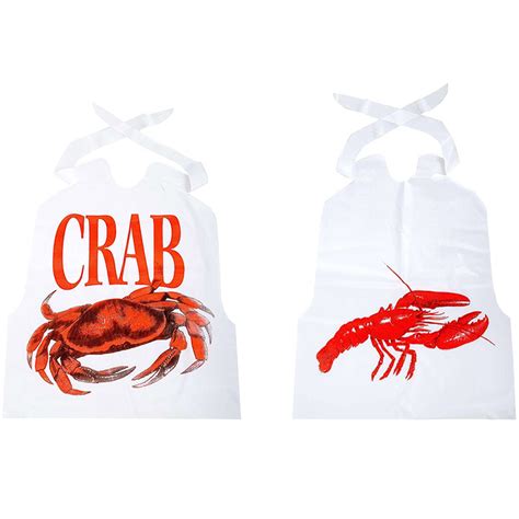 Custom Wholesale Disposable Plastic Crab Bibs Adult Crab Feast Bibs