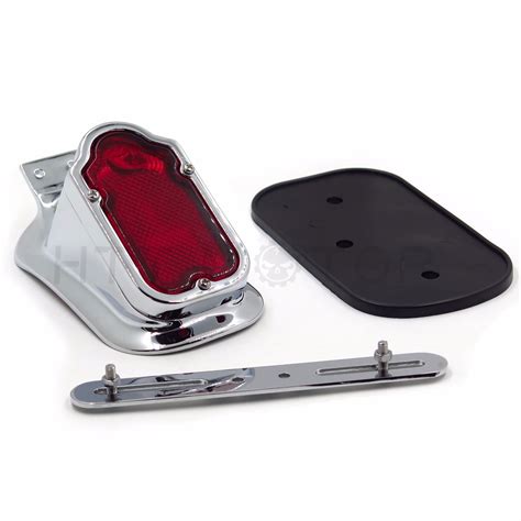 Metal Chrome Red Tombstone Brake Tail Light Signal For Harley Davidson