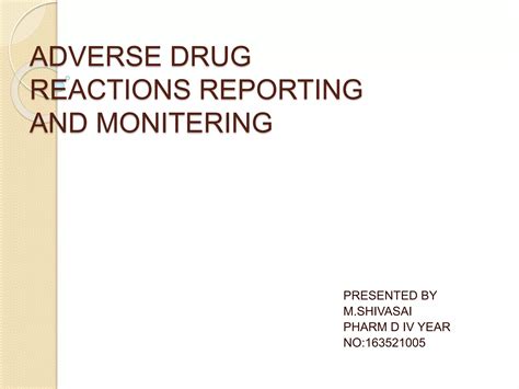 Detection Reporting And Management Of Adverse Events Converted[1] Ppt