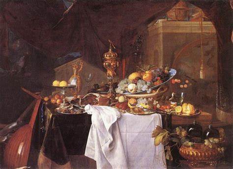 A Table Of Desserts Painting By Jan Davidsz De Heem 1640 Baroque