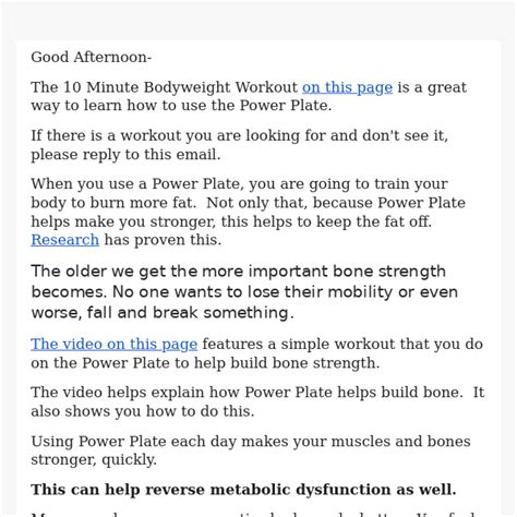 10 Minute Power Plate Bodyweight Workout - Power Plate