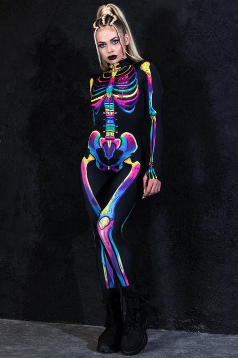 Jolly Skeleton Rainbow Costume for Halloween | Devil Walking