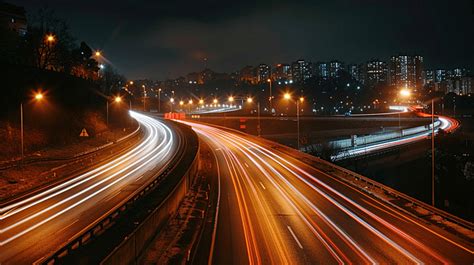 Highway At Night Lights Background, Light, Night, Highway Background ...