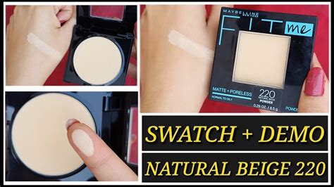 Maybelline Fit Me Matte Poreless Powder Review Shade 220 Natural