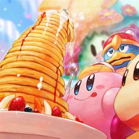 Kirby Waddle Dee And King Dedede Eating Pancakes Kirby Imagenes