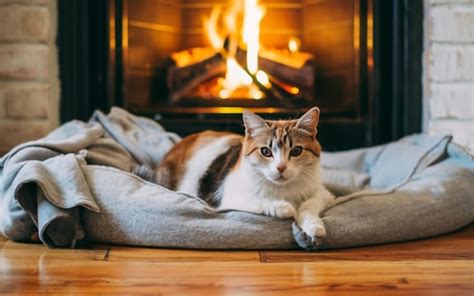 Premium Photo Hygge And Pets Showcase The Joy And Comfort Of Cat In A