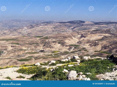 Mount Nebo in Jordan stock image. Image of aqueous, middle - 54105897