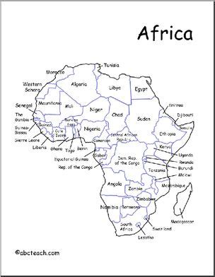 Map: Africa (labeled countries) – Abcteach