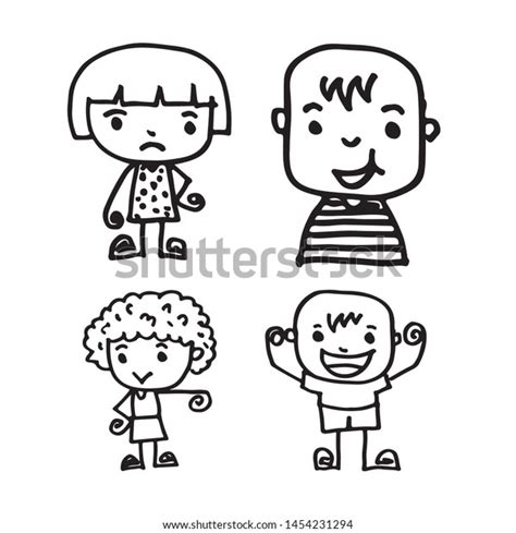 Cute Cartoon People Man Woman Drawing Stock Vector Royalty Free 1454231294 Shutterstock