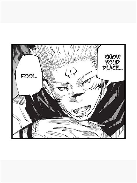 Sukuna Know Your Place Fool Quote Jujutsu Kaisen Manga Photographic