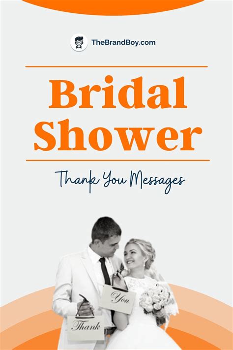 The Bridal Shower Thank You Message Is In Front Of An Orange And White