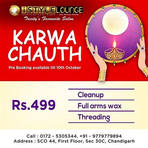 Special Discount On Karwa Chauth Book Your Appointment Now Call