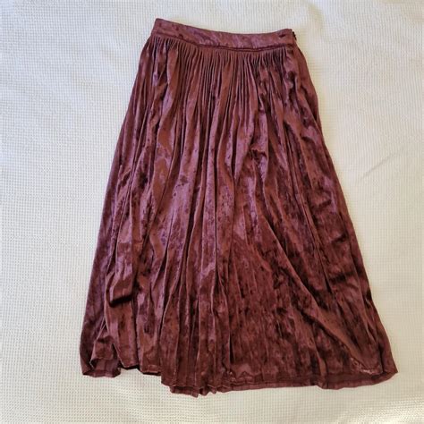 Forever 21 Crushed Velvet Midi Skirt Size S Depop