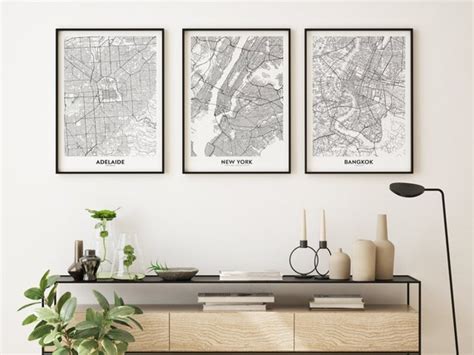 City Map Prints 3 For 2 City Maps Map Prints Custom Map Etsy