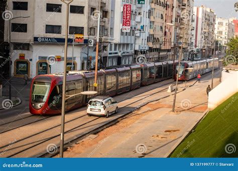 Tram Passing In Casablanca Editorial Photography Image Of City 137199777