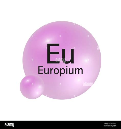 Europium Element Symbol Shiny Pink Spheres Chemical Element Icon