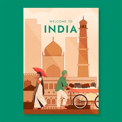 Free Vector Hand Drawn India Travel Posters Design