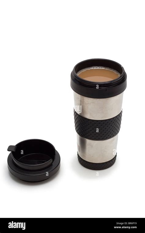 Thermal Travel Mug With Hot Coffee Stock Photo Alamy