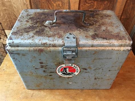 Vintage Metal Cooler, Beer Cooler, Small Portable Cooler, Industrial ...