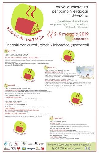 Festival Letteratura Junior A Cesenatico Parole Al Cartoccio Dal 2 Al