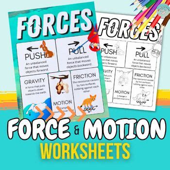 Force And Motion Worksheets And Anchor Charts For Third Grade Tpt