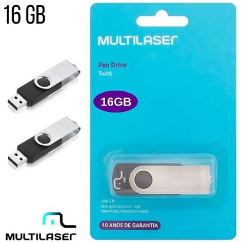 Kit Pen Drives Gb Multilaser Twist Preto Usb Modelo Pd