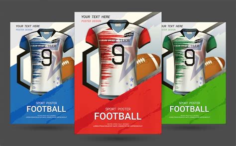 Premium Vector Flyer And Poster Cover Template With Football Jersey Design