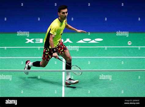 India S Lakshya Sen In Action Against Denmark S Viktor Axelsen In The