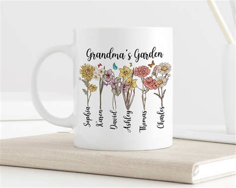 Personalized Grandmas Garden Mug Grandmas Garden T Custom Birth