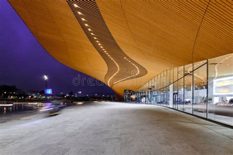 The Main Entrance Of The Oodi Library Helsinki Finland Editorial