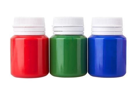 Premium Photo Color Gouache Jars And Color Acrylic Paints