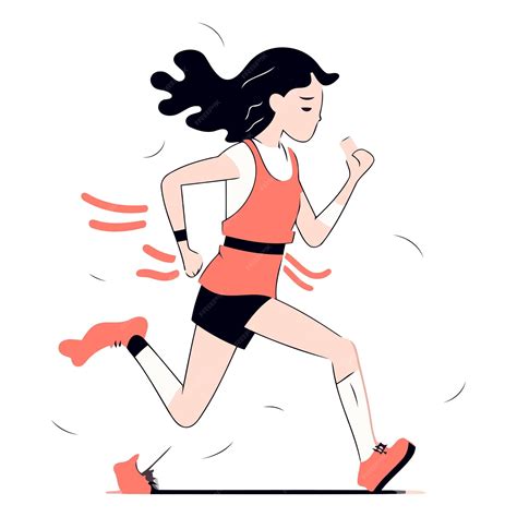 Premium Vector | Running woman Healthy lifestyle in flat cartoon style