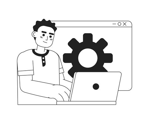 Web developer job black and white concept vector spot illustration ...