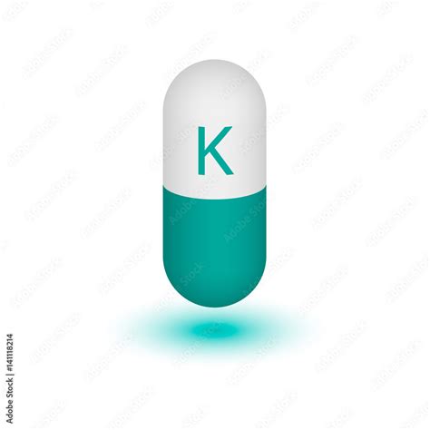 The Icon Of The Potassium Mineral Of Blue Color Vector 3d Pill Capsules Potassium Is A Mineral