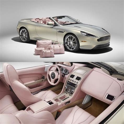 aston martin db9 with blush pearl interior | Luxury cars, Pink car ...