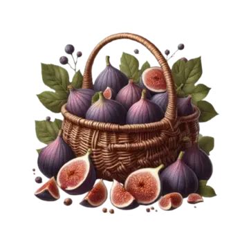 Figs In A Wicker Basket Figs Figs Arrangement Wicker Bag PNG