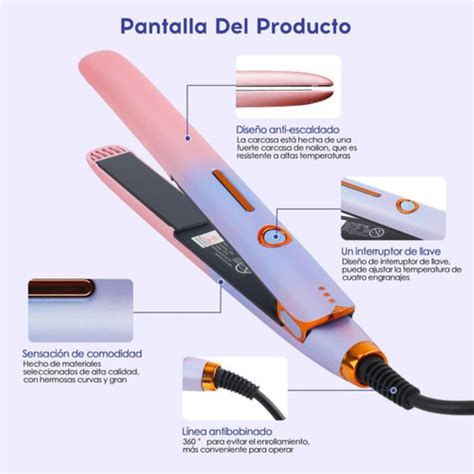 Plancha Para Cabello De Cer Mica Ion Profesional C Rosa